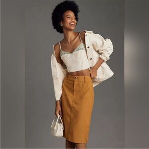 Anthropologie Maeve Colette Skirt in Bronze